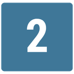 Blue square icon with the number 2