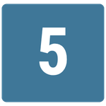 Blue square icon with the number 5